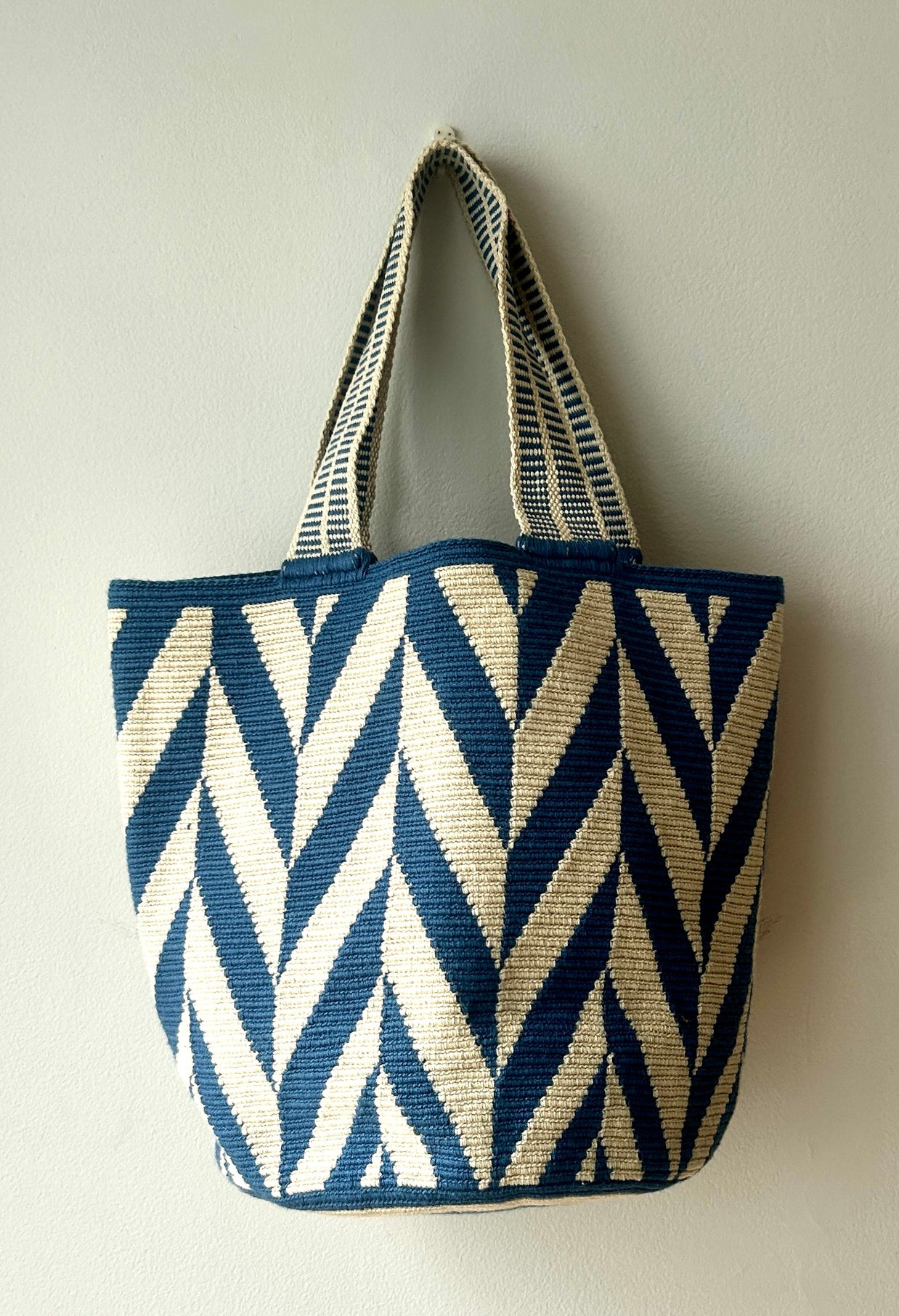 Mayra Blue Herringbone Backpack