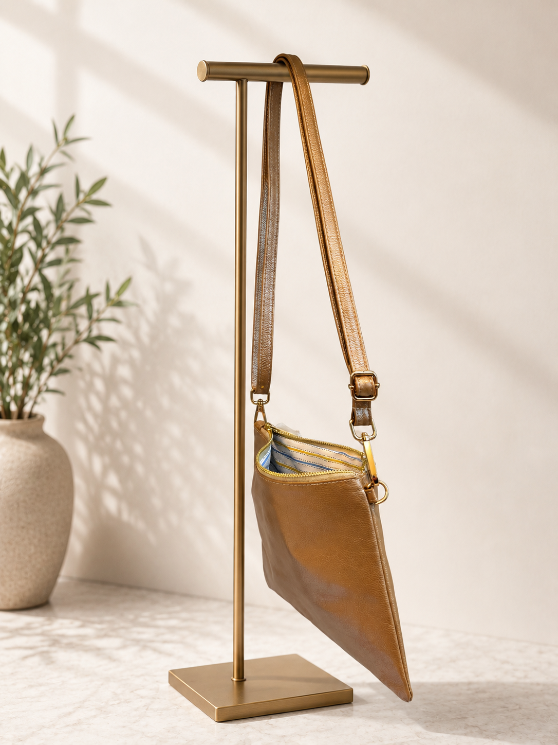 AMPMsis Original Mini Leather Crossbody Bag – Gold Tone – Soft Finish - Bogota Crafted