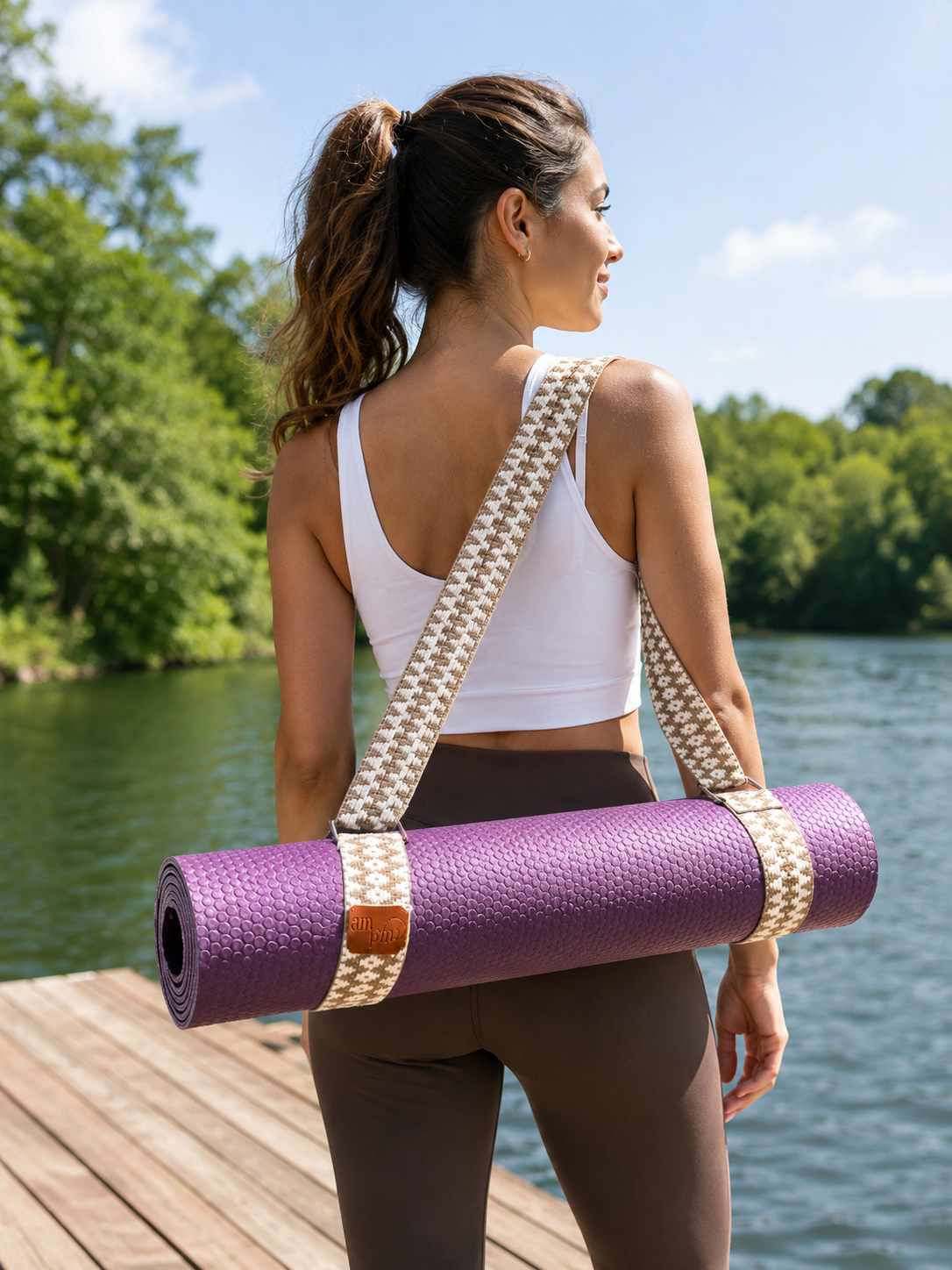 Silver Echo Handwoven Yoga Mat Strap