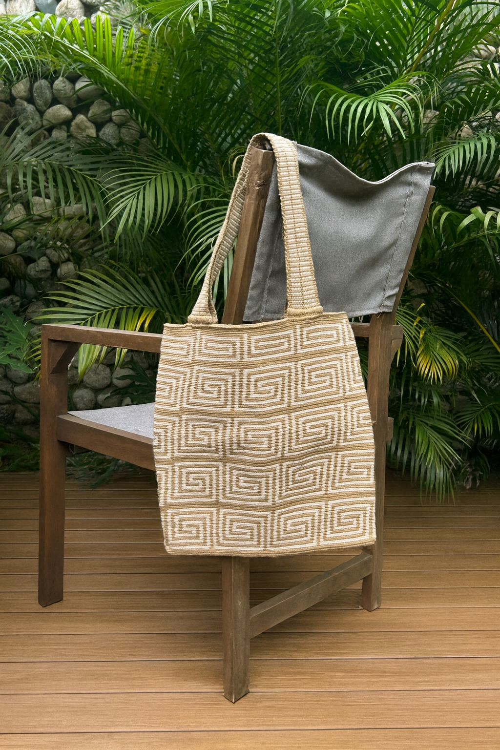 Laberinto Handwoven Tote Bag Geometric Crochet For Work And Travel Lightweight Durable Handmade