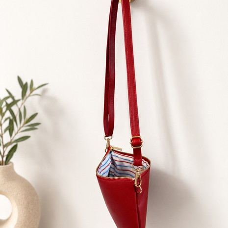 AMPMsis Original Mini Leather Crossbody Bag – True Red – Soft Finish - Bogota Crafted