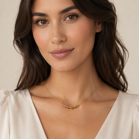 AMPMsis Mini Guayacán Flower Stud Jewelry Necklace