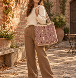 AMPMsis Wayuu Handwoven Tote Bag – Terracotta Rust Zig-Zag