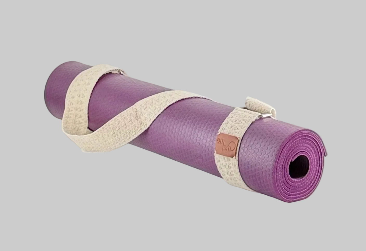 Antique Sand Solid Handwoven Yoga Mat Strap