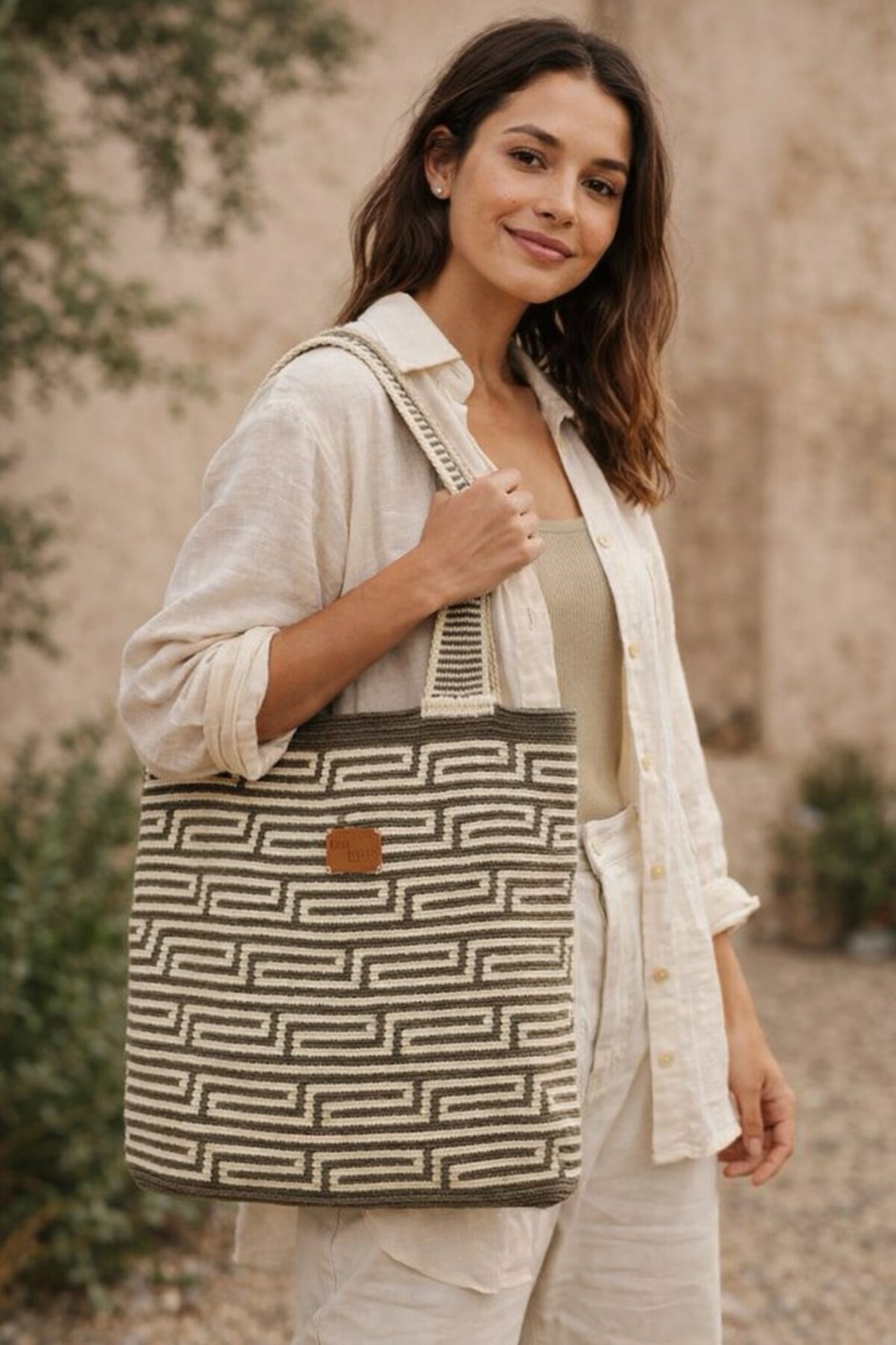 Corduroy Handwoven Tote Bag – Colombian Artisan Tote | Everyday Shoulder Tote for Work & Travel