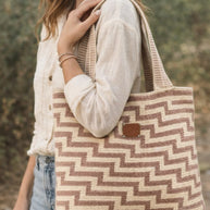 Zigzag Handwoven Tote – Crochet Bag for Work & Travel