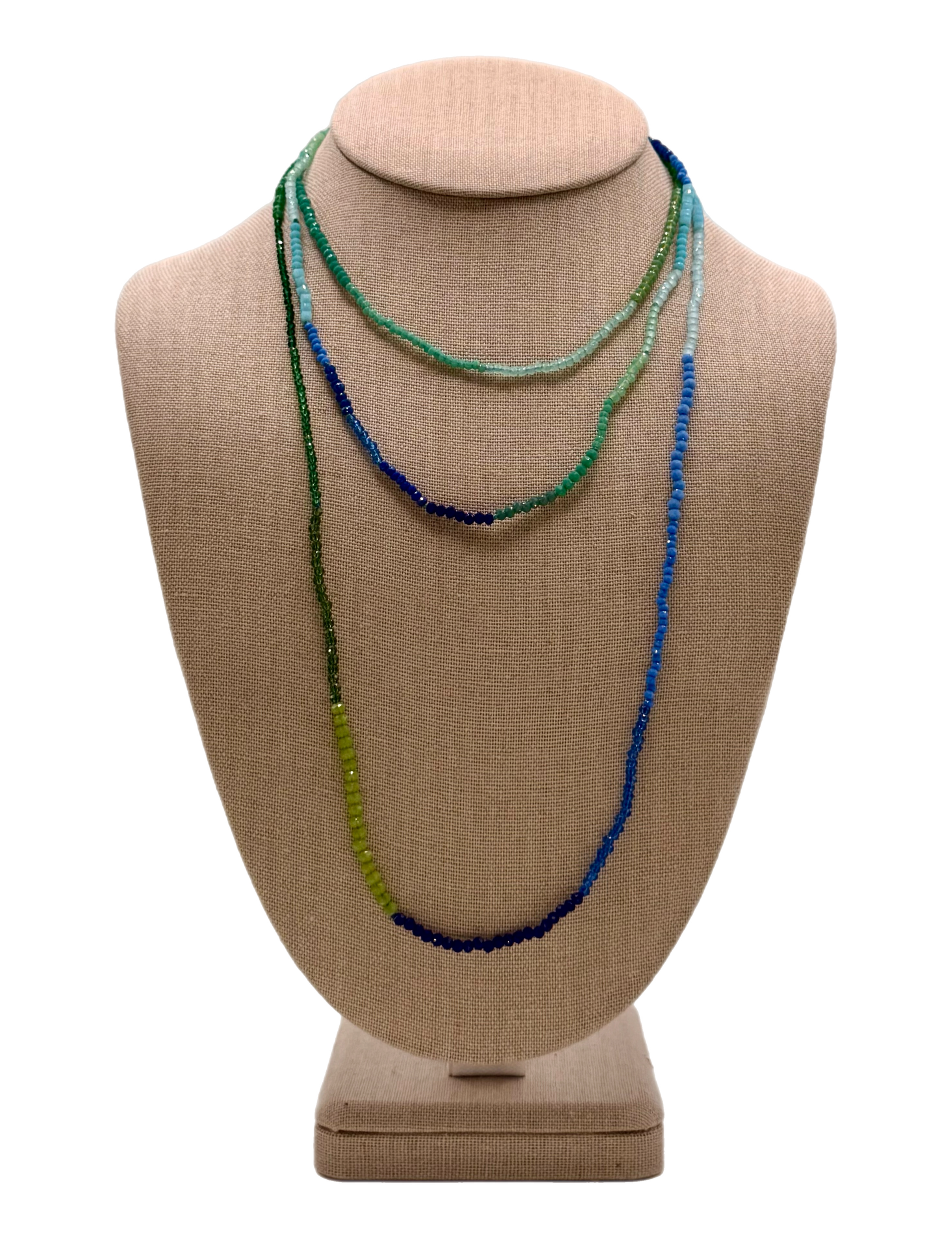 Verdant Wave Short Botanical Necklace - Green/Earth Tones