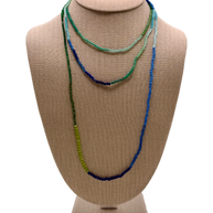 Verdant Wave Short Botanical Necklace - Green/Earth Tones