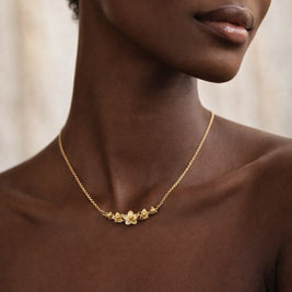 Mini Guayacán Flower Jewelry Necklace – 5 Flowers