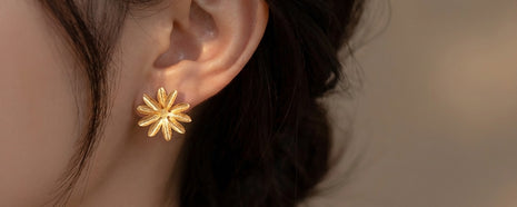 Small Passiflora Flower Earrings