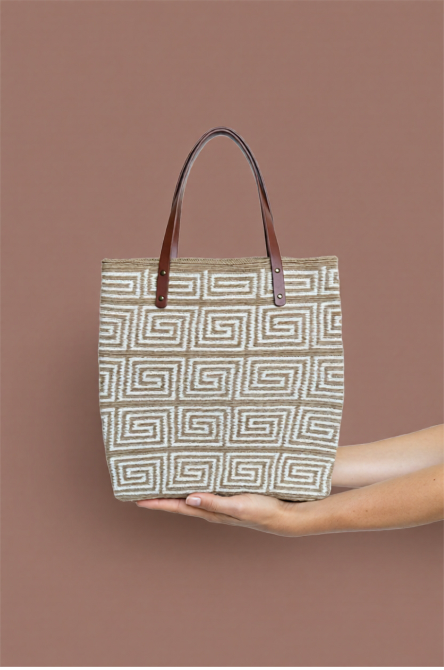 Handwoven & Leather Tote Bag Crochet Style For Work And Travel Lightweight Durable Artisan Crafted