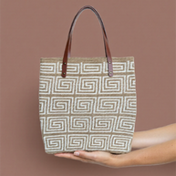 Handwoven & Leather Tote Bag Crochet Style For Work And Travel Lightweight Durable Artisan Crafted