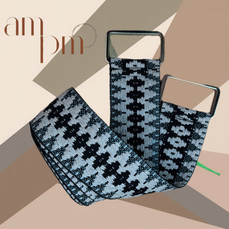 Tawa Handwoven Yoga Mat Strap – Adjustable Mat Carrier (Black & Gray)