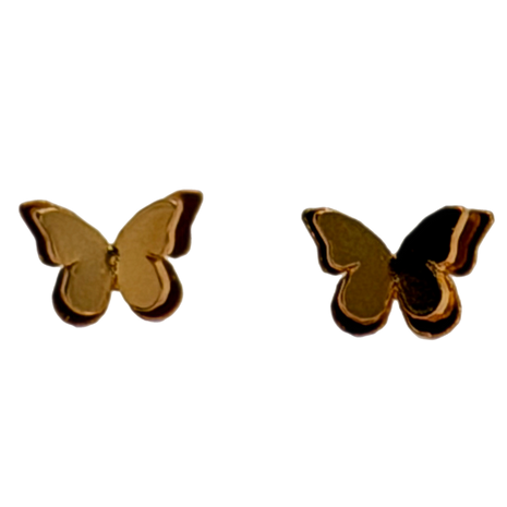 Double Butterfly Stud Jewelry Earrings