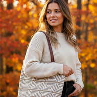 Handwoven & Leather Tote Bag Crochet Style For Work And Travel Lightweight Durable Artisan Crafted