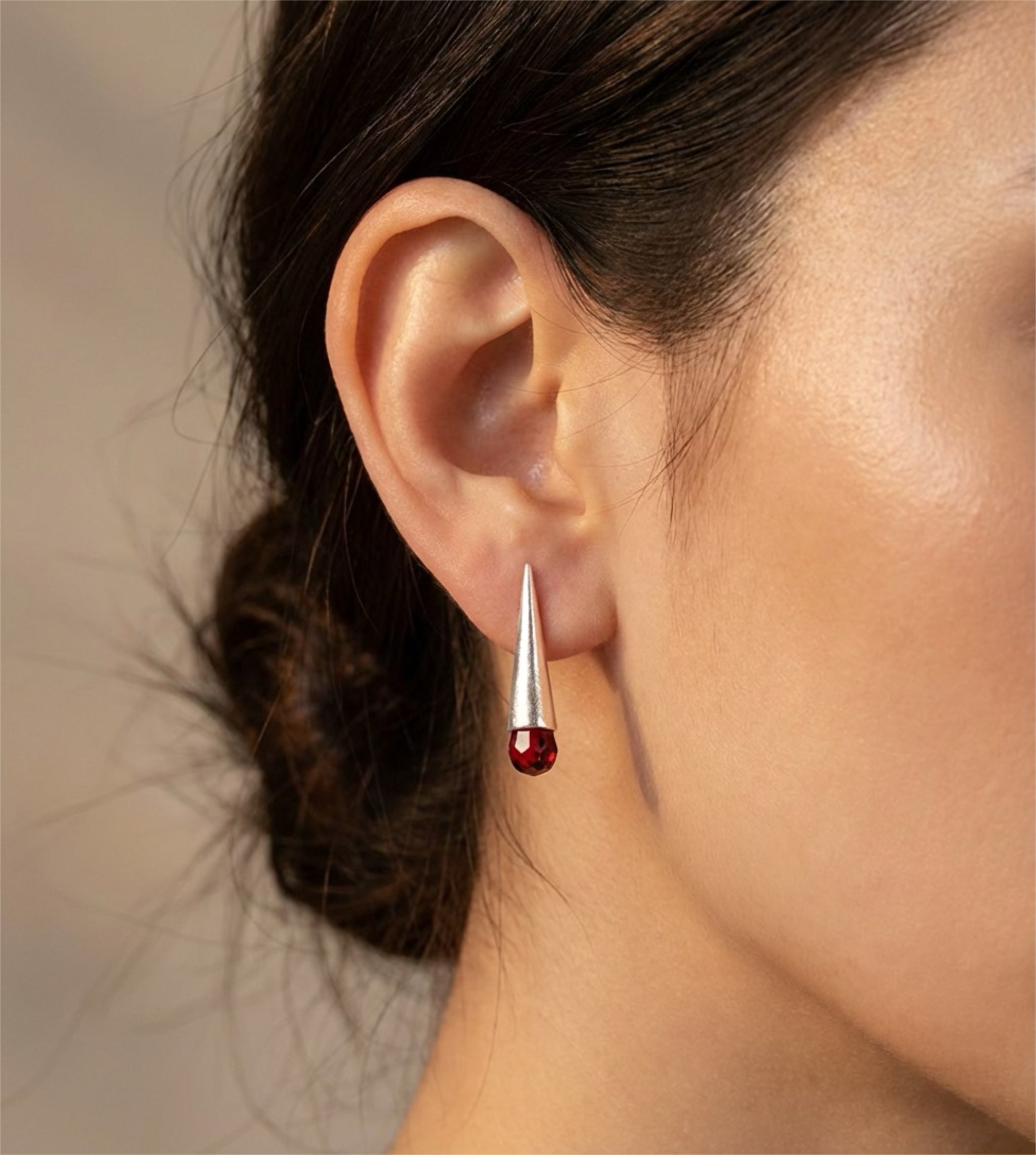 Mint Tip Cone Drop Earrings