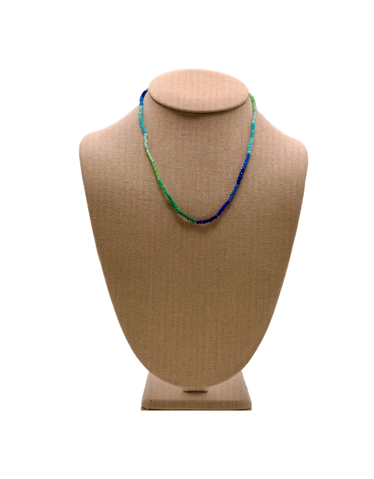 Riverbend Wave Short Jewelry Necklace (Blue/Green)