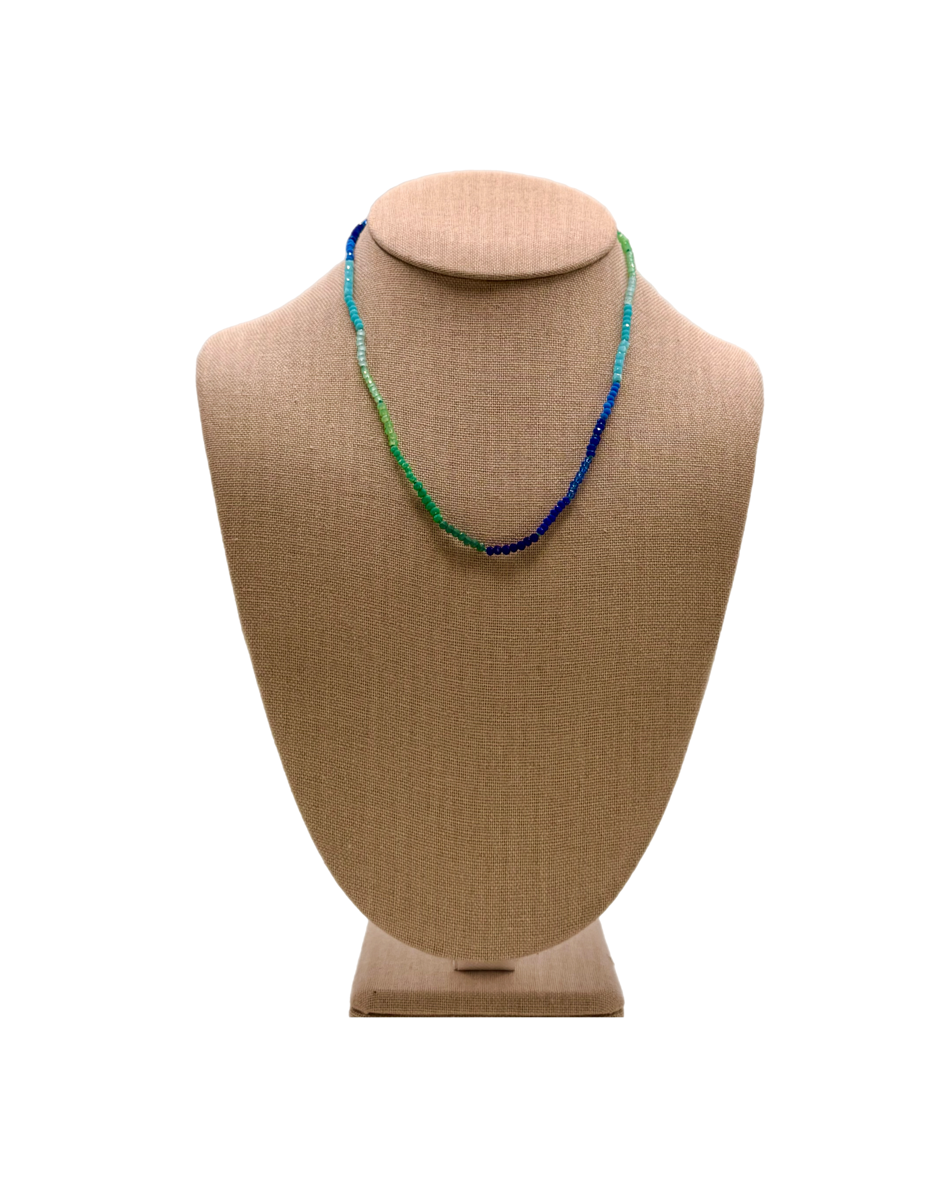 Riverbend Wave Short Jewelry Necklace (Blue/Green)
