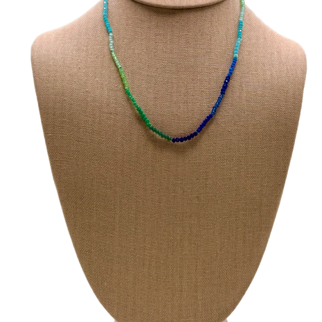 Riverbend Wave Short Jewelry Necklace (Blue/Green)