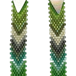 Tropical Feather Dangle Earrings (Green/Blue/Gray)