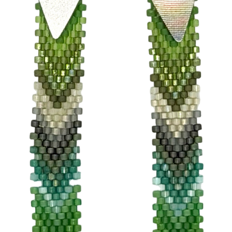 Tropical Feather Dangle Jewelry Earrings (Green/Blue/Gray)