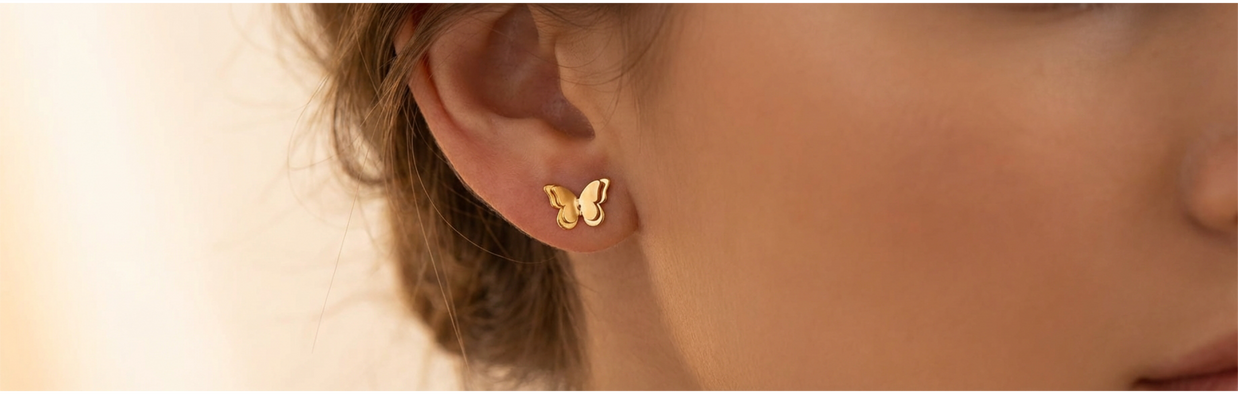 Double Butterfly Stud Earrings