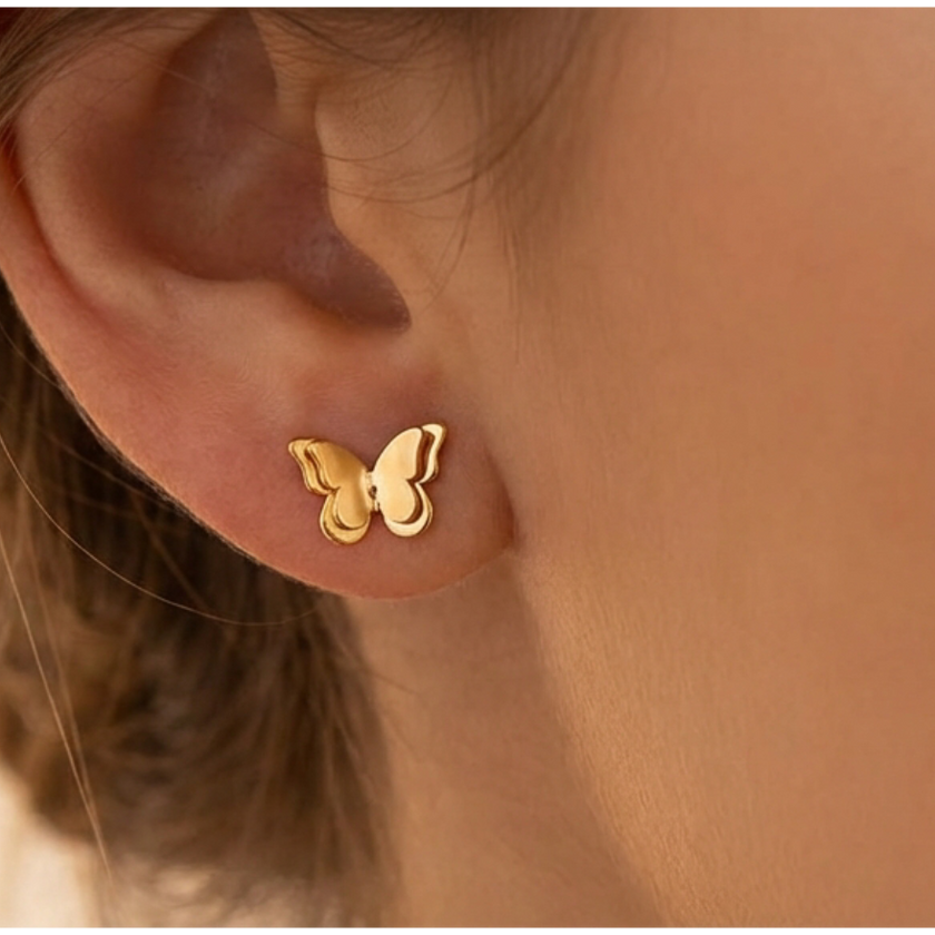 Double Butterfly Stud Earrings