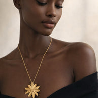 Passiflora Flower Necklace – 24k Gold Plated