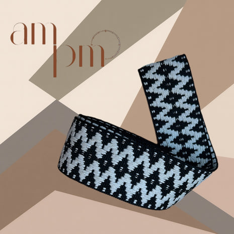 Tawa Handwoven Yoga Mat Strap – Adjustable Mat Carrier (Black & White)