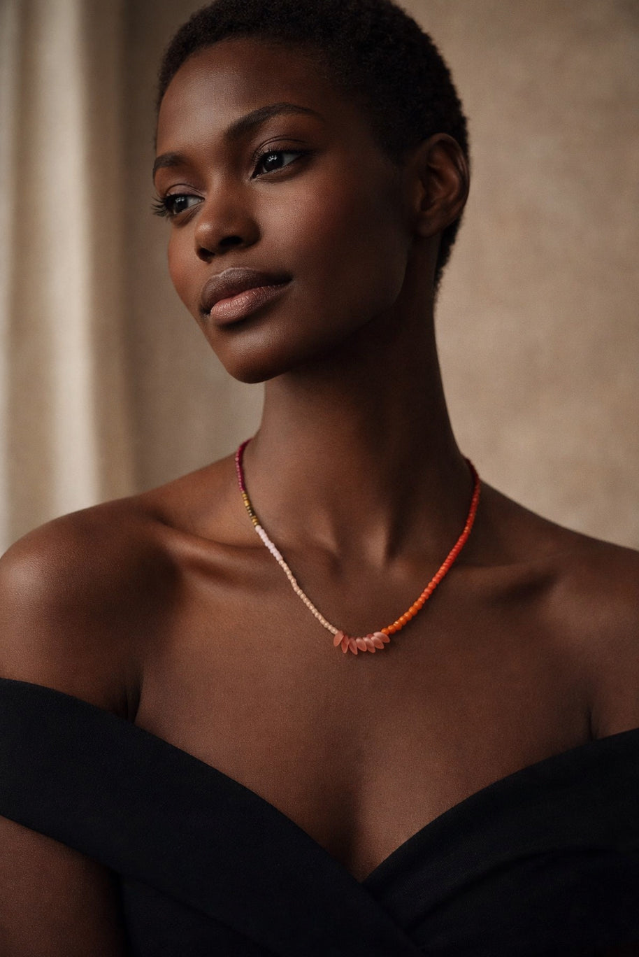 Canyon Sunset Short Wave Necklace