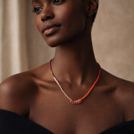 Canyon Sunset Short Wave Jewelry Necklace