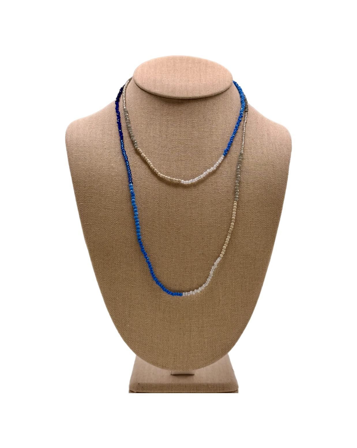 Riverbend Wave long Jewelry Necklace (Blue/Grey)