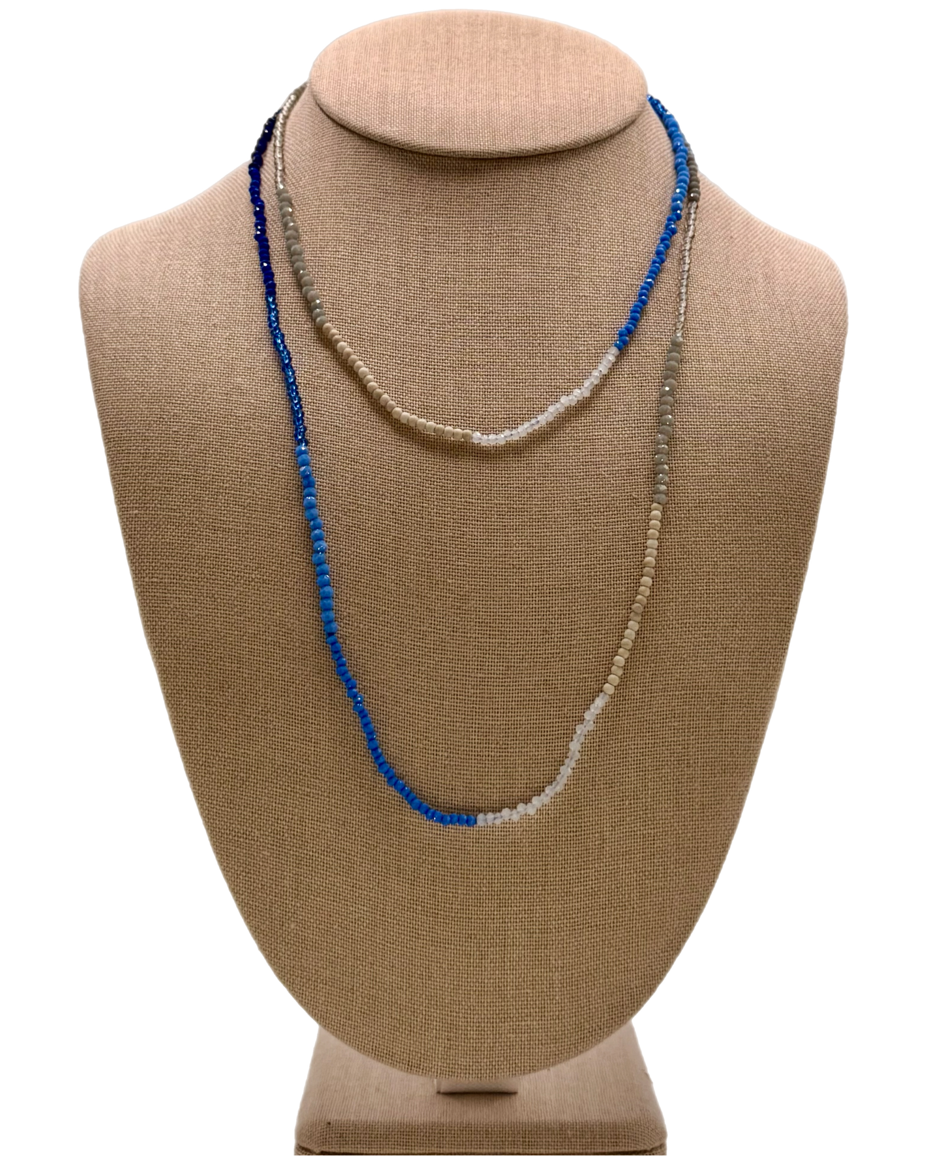 Riverbend Wave long Necklace (Blue/Grey)
