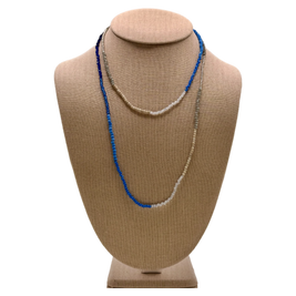 Riverbend Wave long Jewelry Necklace (Blue/Grey)