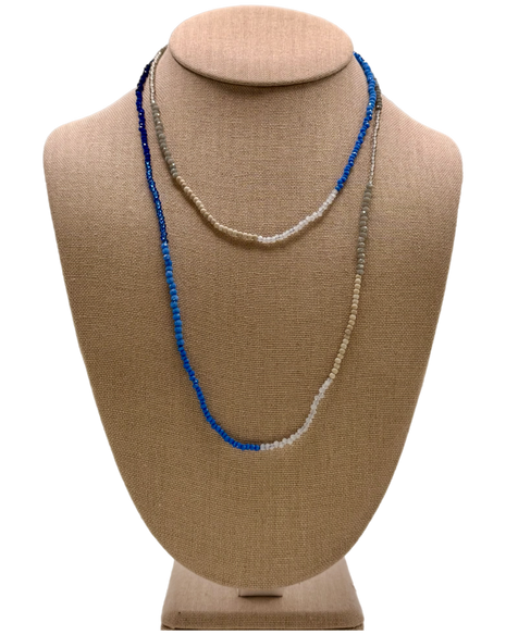 Riverbend Wave long Necklace (Blue/Grey)