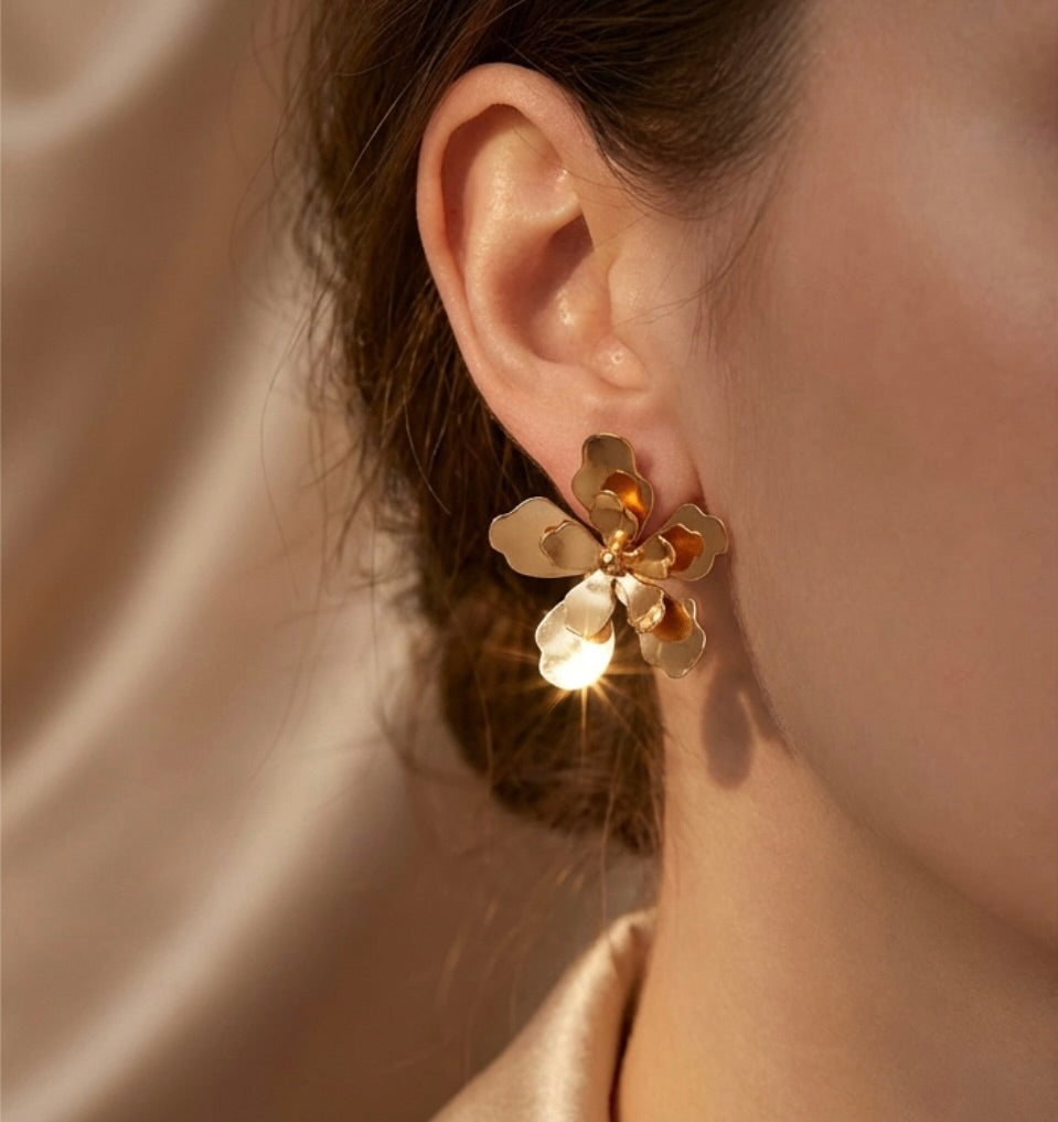 Large Merania Flower Earrings