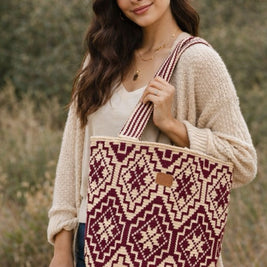 Rose Wayuu Mochilón Bag – Handmade Colombian Shoulder Bag | Handwoven Artisan Bucket Bag