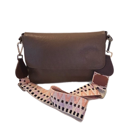 Hand-Knitted Wayuu Bag Strap - Adjustable Artisan Accessory with Genuine Leather Finish