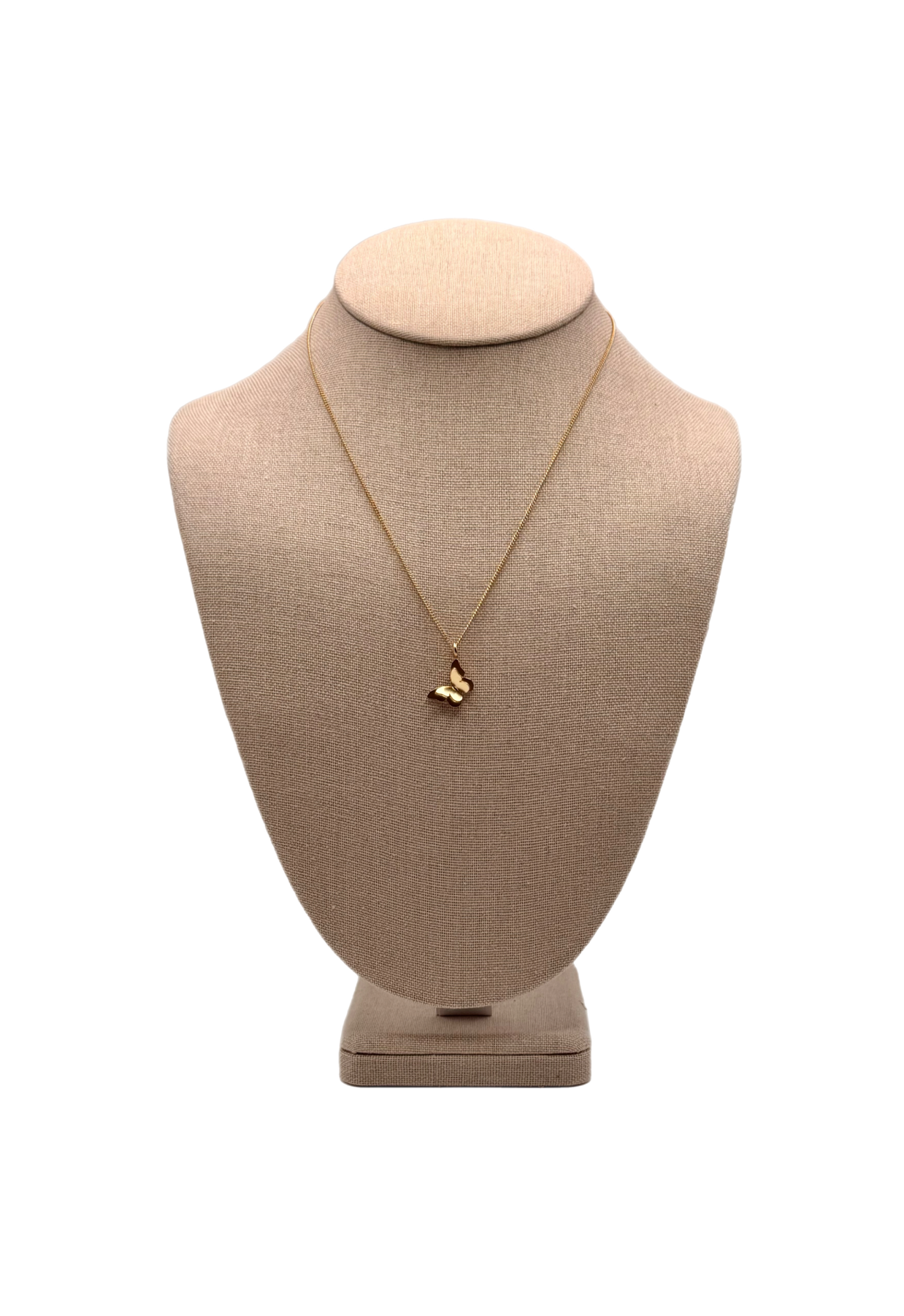 Double Butterfly Pendant Jewelry Necklace – 24k Gold Plated