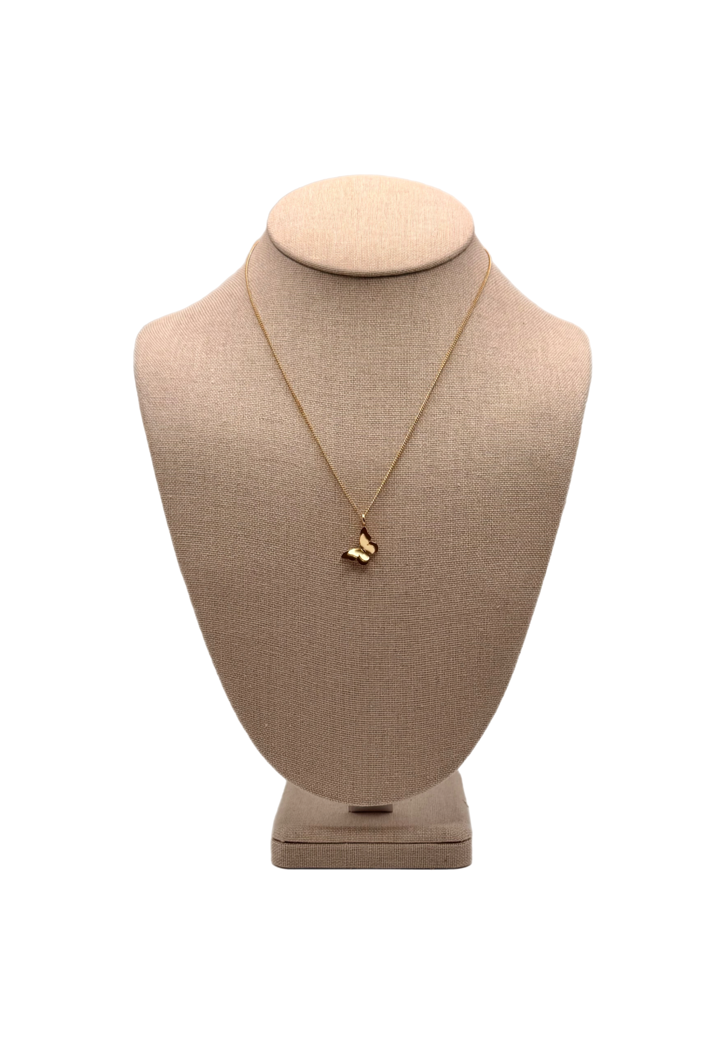 Double Butterfly Pendant Jewelry Necklace – 24k Gold Plated