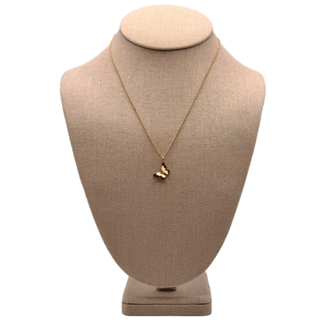Double Butterfly Pendant Jewelry Necklace – 24k Gold Plated