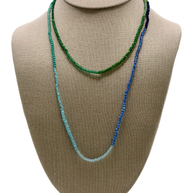 Verdant Wave Long Necklace (Blue/Green)