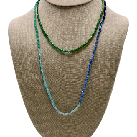 Verdant Wave Long Jewelry Necklace (Blue/Green)