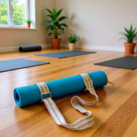 Tawa Handwoven Yoga Mat Strap – Adjustable Mat Carrier (Black & Gray)