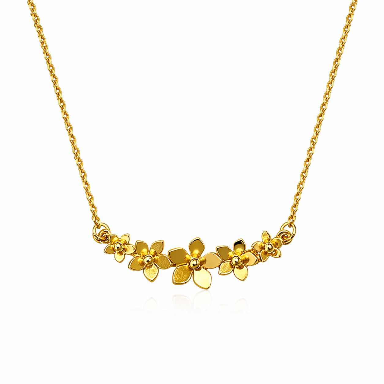 Mini Guayacán Flower Jewelry Necklace – 5 Mini Flowers