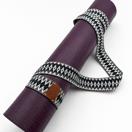 Charcoal Mist Handwoven Yoga Mat Strap