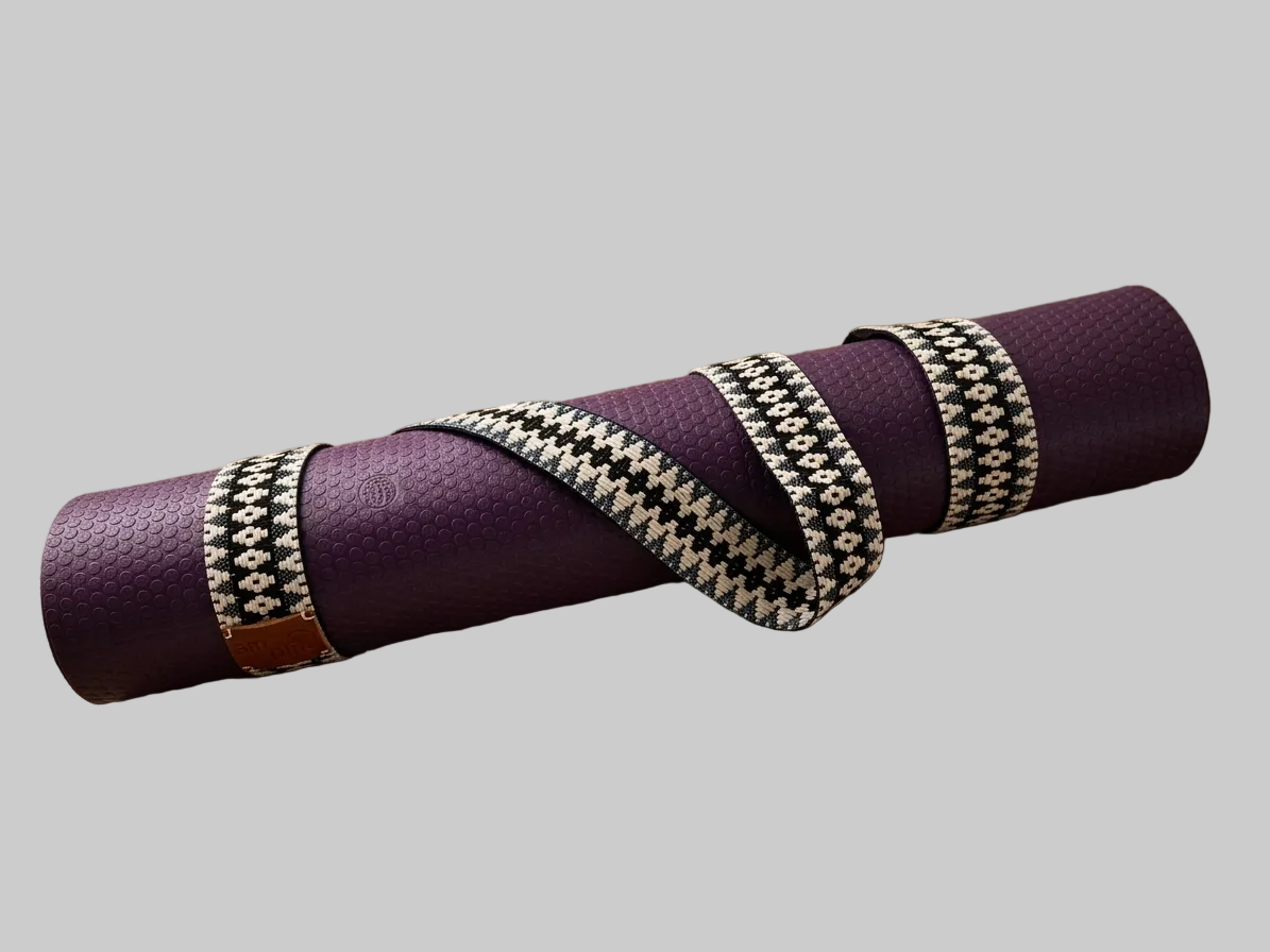 Silver Echo Handwoven Yoga Mat Strap