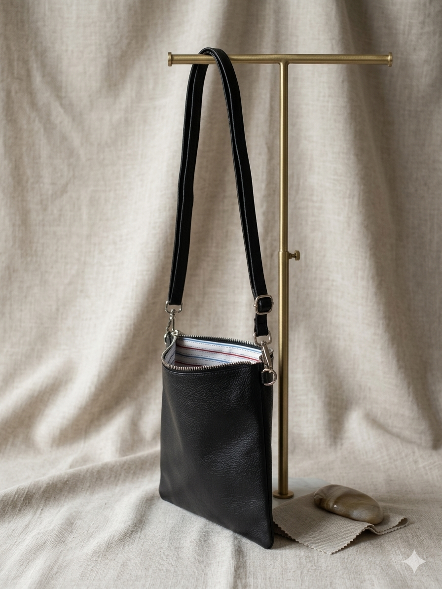 AMPMsis Original Mini Leather Crossbody Bag – Black – Soft Finish - Bogota Crafted