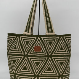 Green Handwoven Large Tote – Handmade Colombian Tote Bag | Everyday Carry, Durable & Lightweight