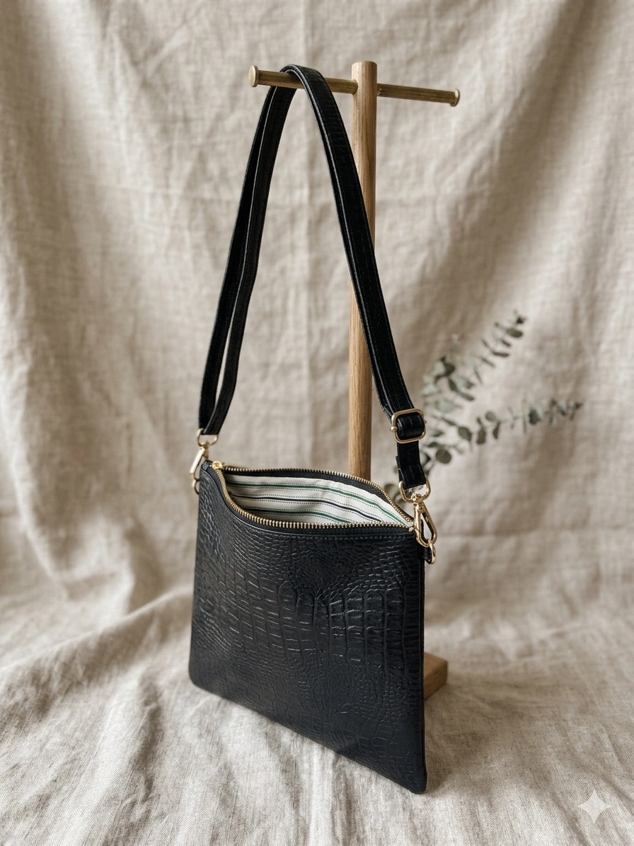 AMPMsis Original Mini Leather Crossbody Bag – Navy Blue –  Soft Finish - Bogota Crafted